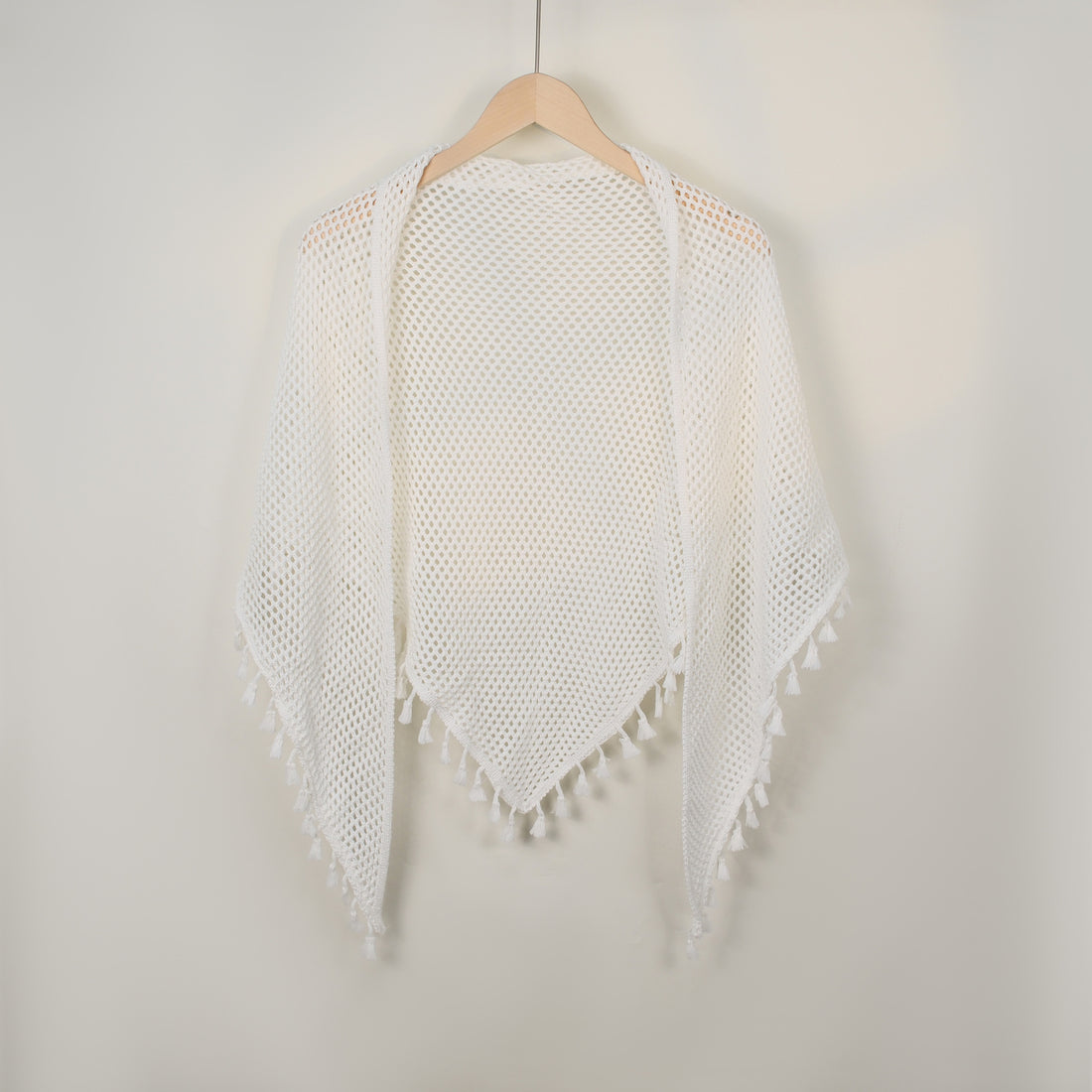 Elegant Hollow Out Tassel Crochet Triangle Shawl 6W6NSC46