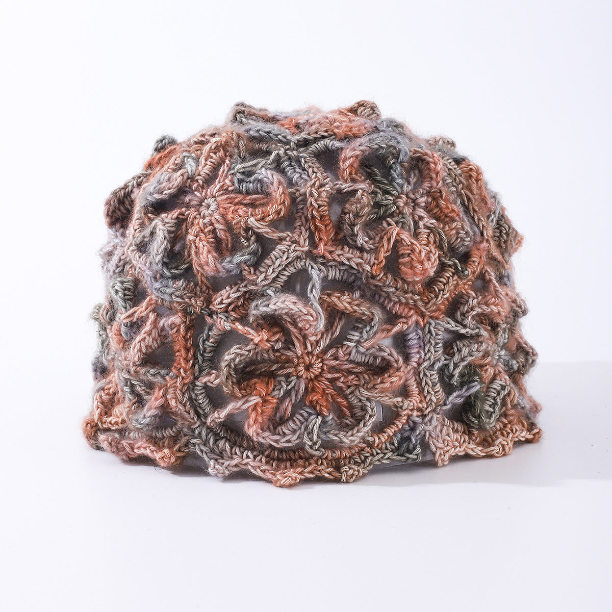 Boho Handmade Crochet Flower Hollow Beanie Hat 8BK6HAT205T