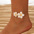 Trendy Exaggerated Blue Flower Chain Anklets 8ZA6JAB44L