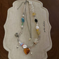 Vintage Brown Heart Pendant Beaded Necklace 6W6JNC418L