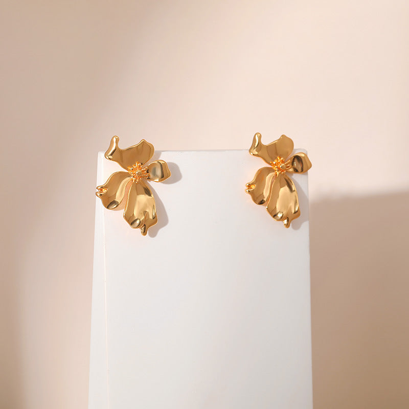 Elegant Irregular Flower Stud Earrings DPJE1259