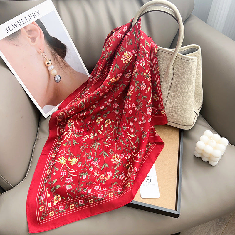 Fresh Floral Print Headscarf Square Scarf MK2BW6W6NSI07