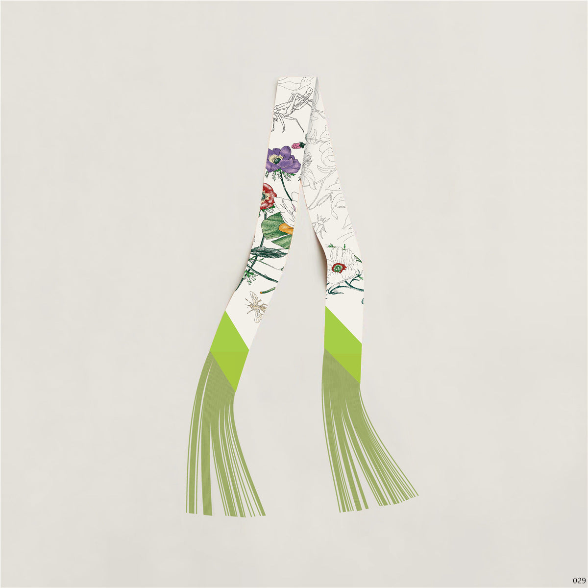 Floral Tassel Silk Scarf - DippedShop Wholesale - #6387