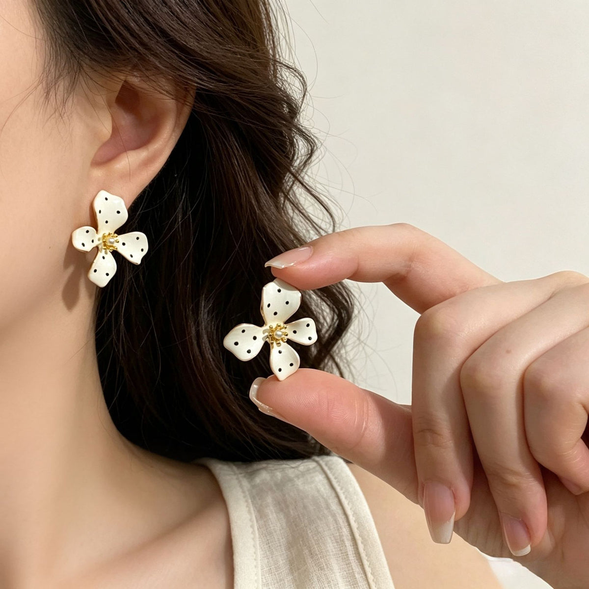 Irregular Enamel Stud Earrings - DippedShop Wholesale - #4499