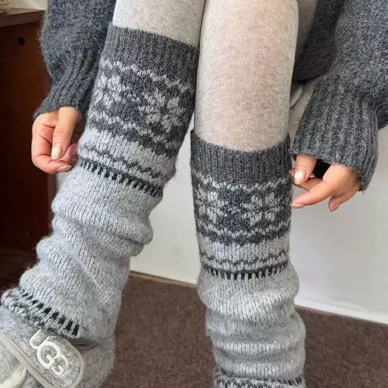 Fair Isle Knit Leg Warmers - DippedShop Wholesale - #8323