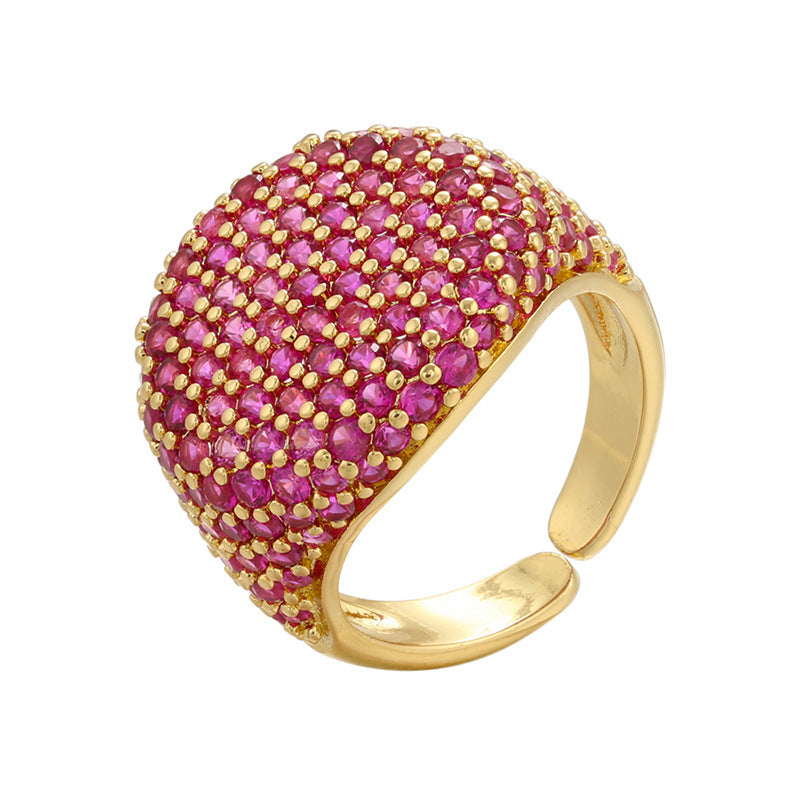 Colorful Sparkly Rhinestone Open Adjustable Ring 6W6JRG295