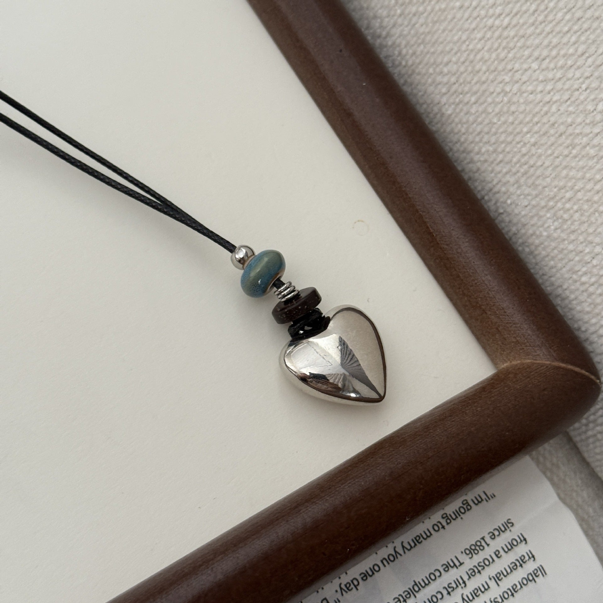 Natural Stones Metal Heart Pendant Necklace 6W6JNC687
