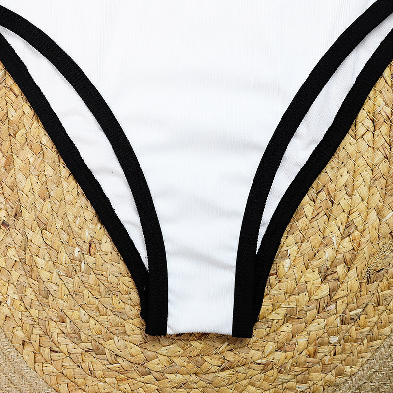 Minimalist Color Contrast Swimsuit - DippedShop Wholesale - #7363