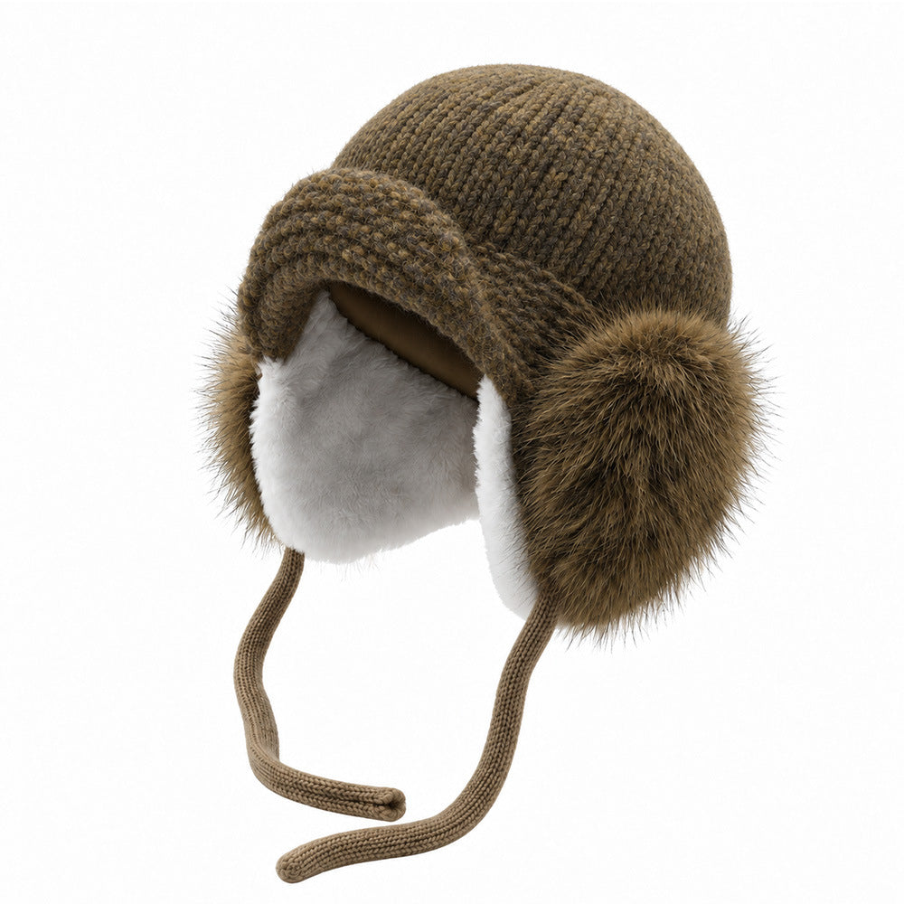 Fleece-Lined Earflap Knitted Beanie - DippedShop Wholesale - #1795