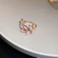 Vintage Enamel Olive Leaf Wrap Open Finger Ring 6W6JRG364
