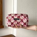 Cute Plaid Pattern Quilted Shell Makeup Bag MK2BW6S10BOB106