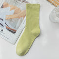 Solid Cotton Mid Calf Socks - DippedShop Wholesale - #3635