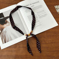 Retro Polka Dots Beaded Scarf Necklace MK2BLW6W6NSI61