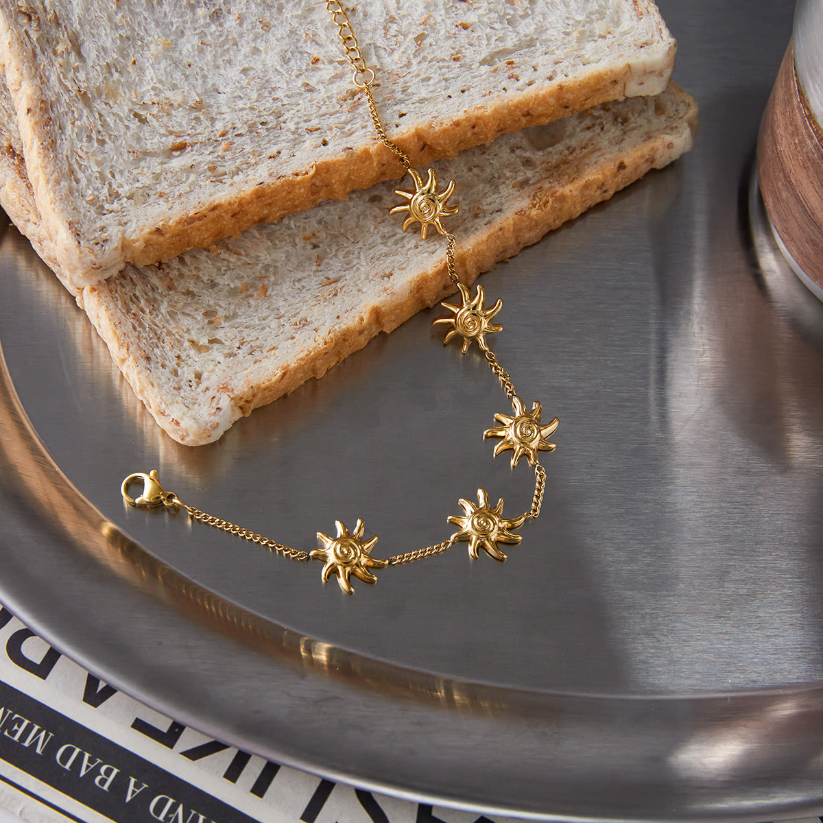 Sun Moon Open Bracelet - DippedShop Wholesale - #6963