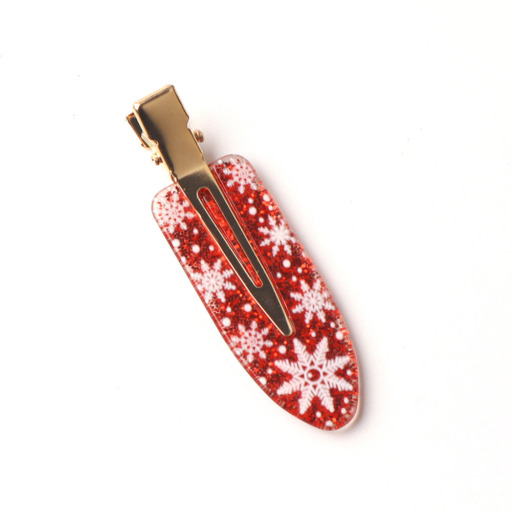 Christmas Print No Crease Duck Billed Hair Clip 6W6HPN97