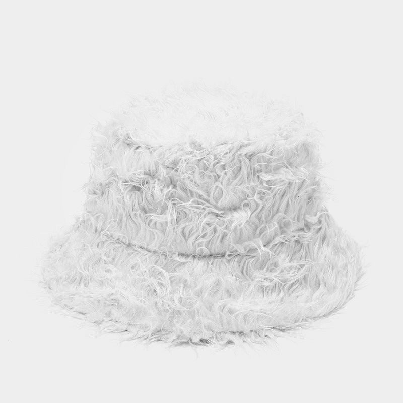 Fluffy Thick Warm Solid Color Winter Bucket Hat 6W6HAT533