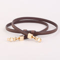 Elegant Pearl Gold Buckle Skinny Dress Leather Belt 6W6JBT160