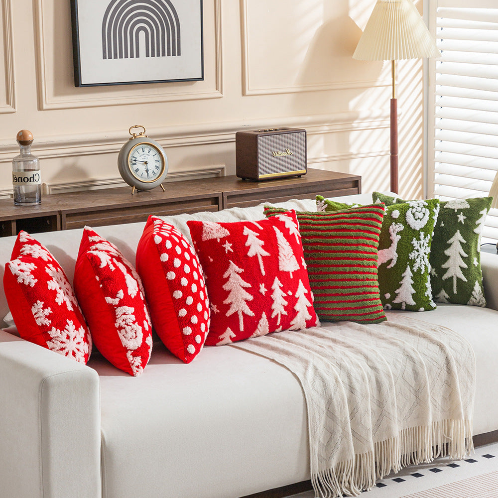 Plush Soft Christmas Striped Throw Pillow Case DP25H472