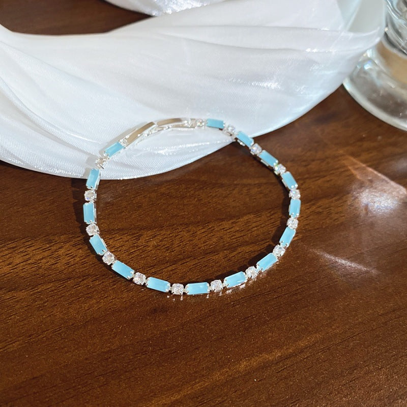 Elegant Gold Plated Enamel Floral Open Bracelet 6W6JBR726