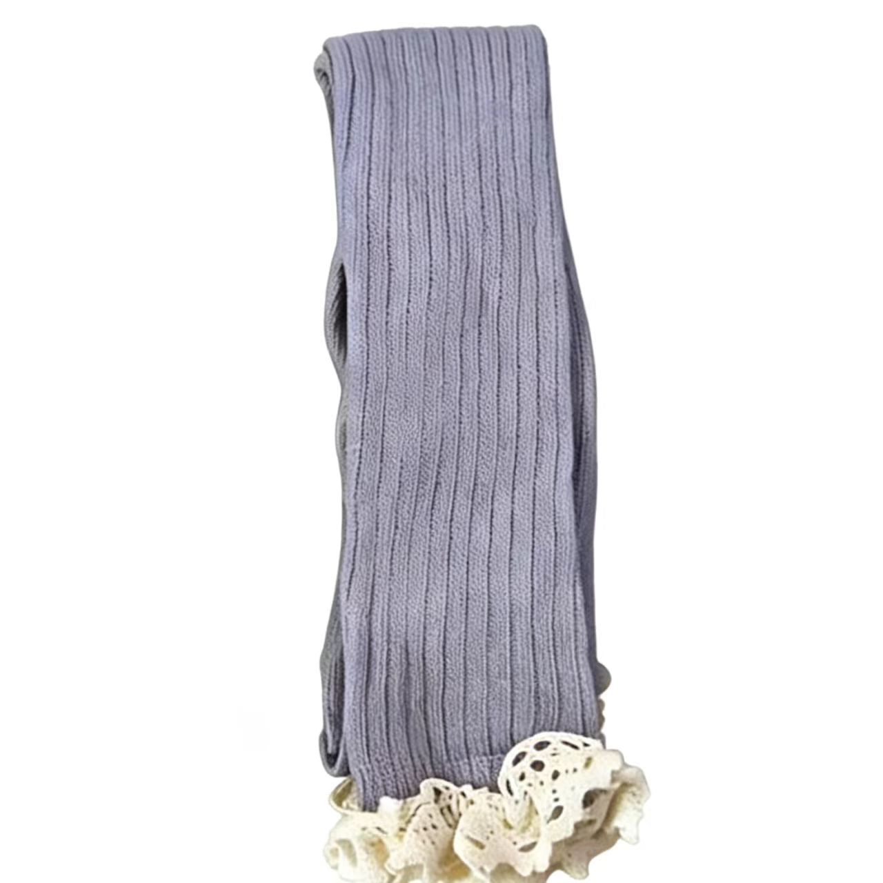 Sweet Lace Trim Chunky Knit Crew Socks 6W8FSO757