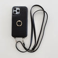 Solid Color Faux Leather Crossbody Wallet iPhone Case 6Z13HPC200