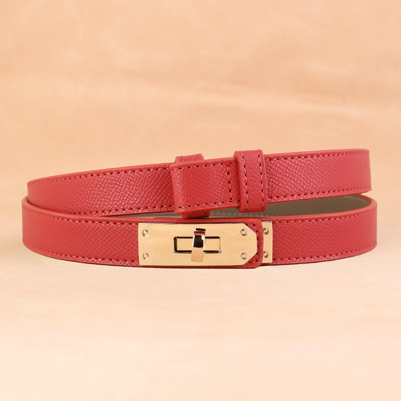 Elegant Skinny Dress Belt Leather Waist Belt 6W6JBT157