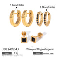 Gold Plated Rhinestone Hoops - DippedShop Wholesale - #5027