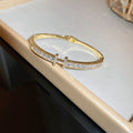 Elegant Gold Plated Rhinestone Bracelet 6W6JBR686