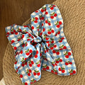 Vintage Cherry Plaid Square Hair Scrunchies MK2BW6W6HSR55
