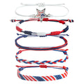 Stylish Rope Braided USA Flag Bracelet Set 8ZA6JBR129T