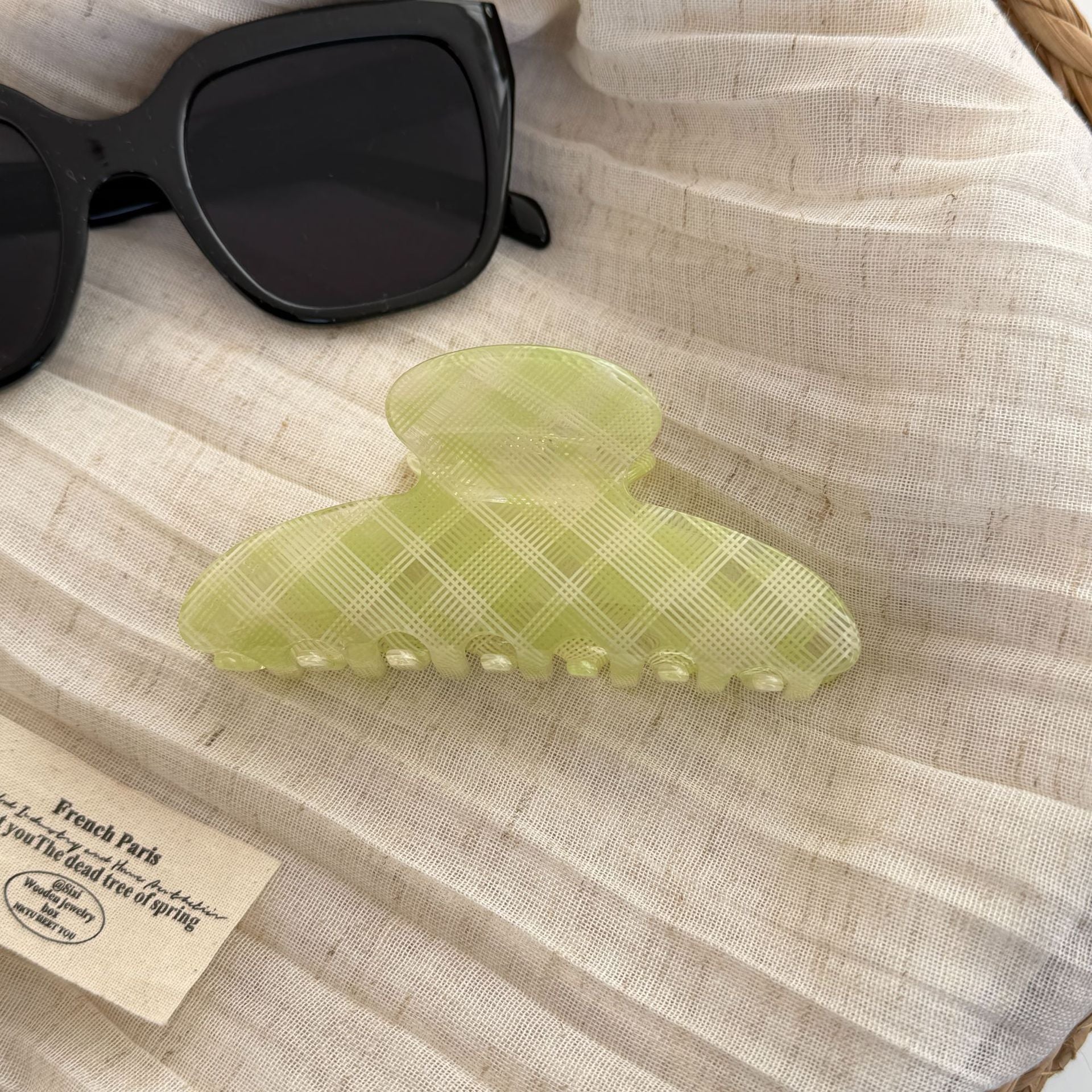 Plaid Acetate Hair Claw - DippedShop Wholesale - #0067