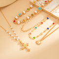 Layered Cross Pendant Necklace - DippedShop Wholesale - #2803