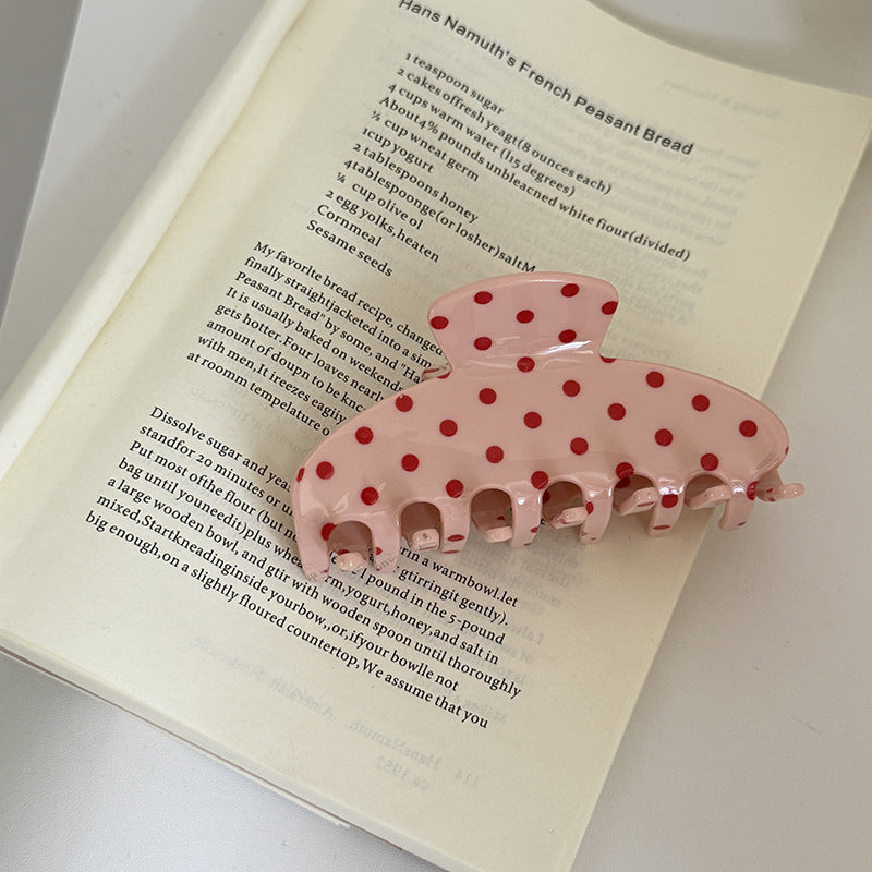 Elegant Polka Dots Rhinestone Acetate Hair Claw 6W6HCP1300