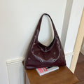 Trendy Punk Metal Grommet Handbag Shoulder Bag 6W10BBG1897