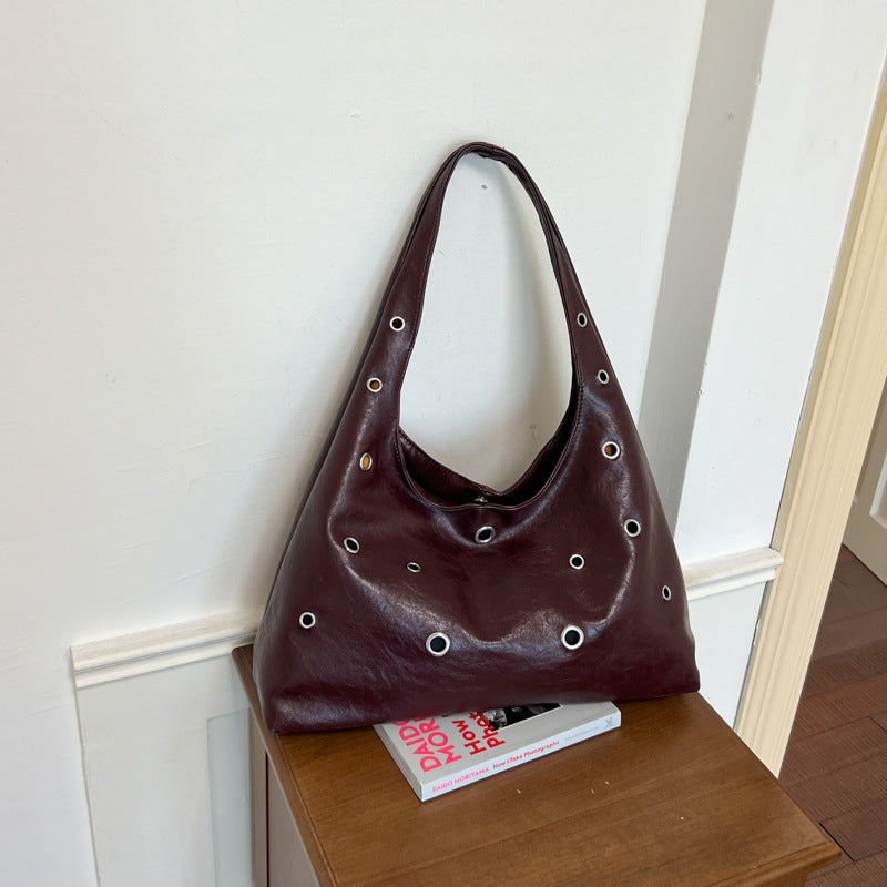 Trendy Punk Metal Grommet Handbag Shoulder Bag 6W10BBG1897