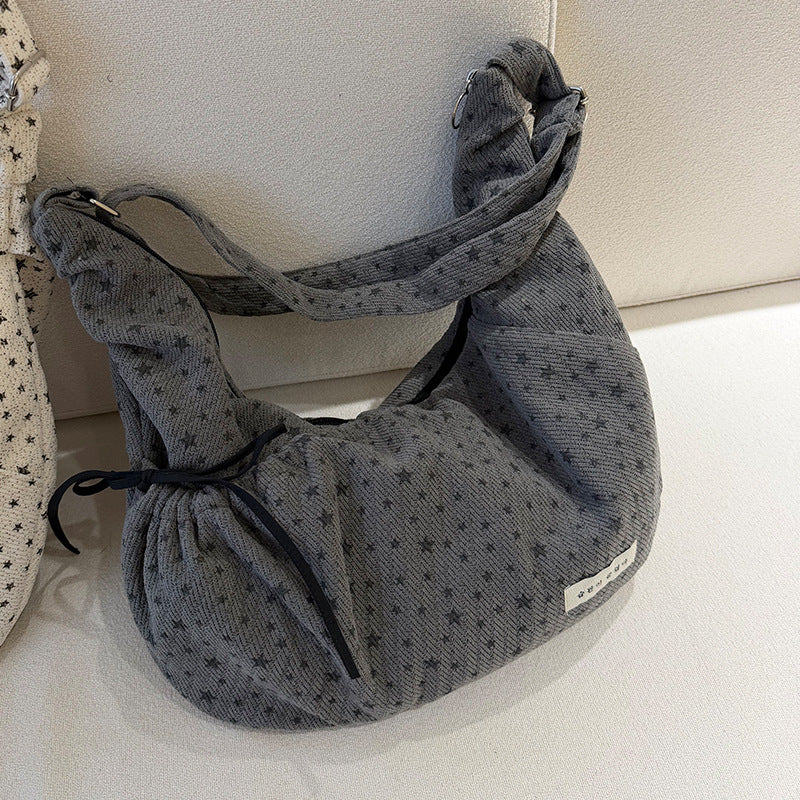 Star Print Dumpling Crossbody Bag - DippedShop Wholesale - #8179