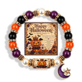 Handmade Halloween Ghost Beaded Stretch Bracelet 6W6JBR449