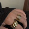 Punk Distressed Twisted Braided Metal Open Ring 6W6JRG299