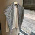 Knit Pom-Pom Shawl - DippedShop Wholesale - #4611