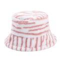 Trendy Zebra Print Color Block Warm Bucket Hat 6W6HAT815