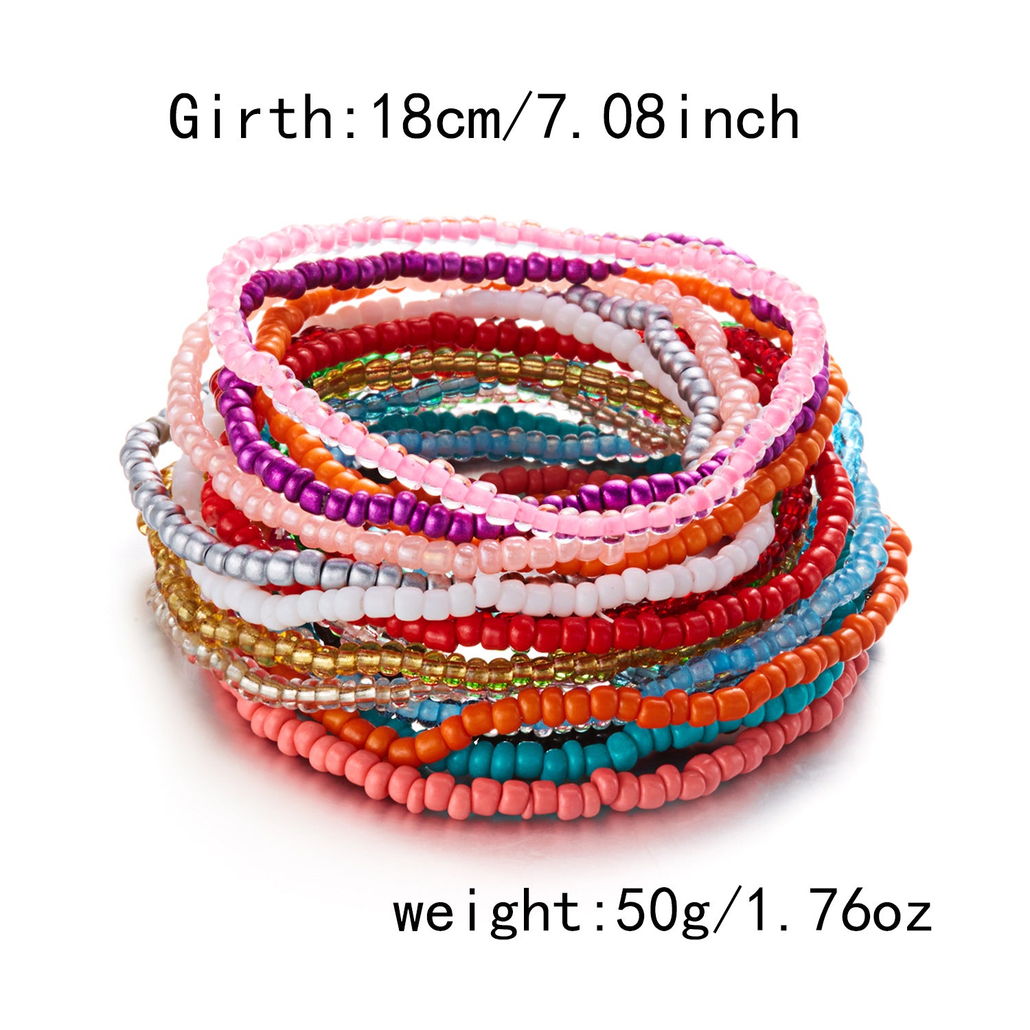 Fashion Color Block Multi-Layer Bead Bracelet Set 6W6JBR506