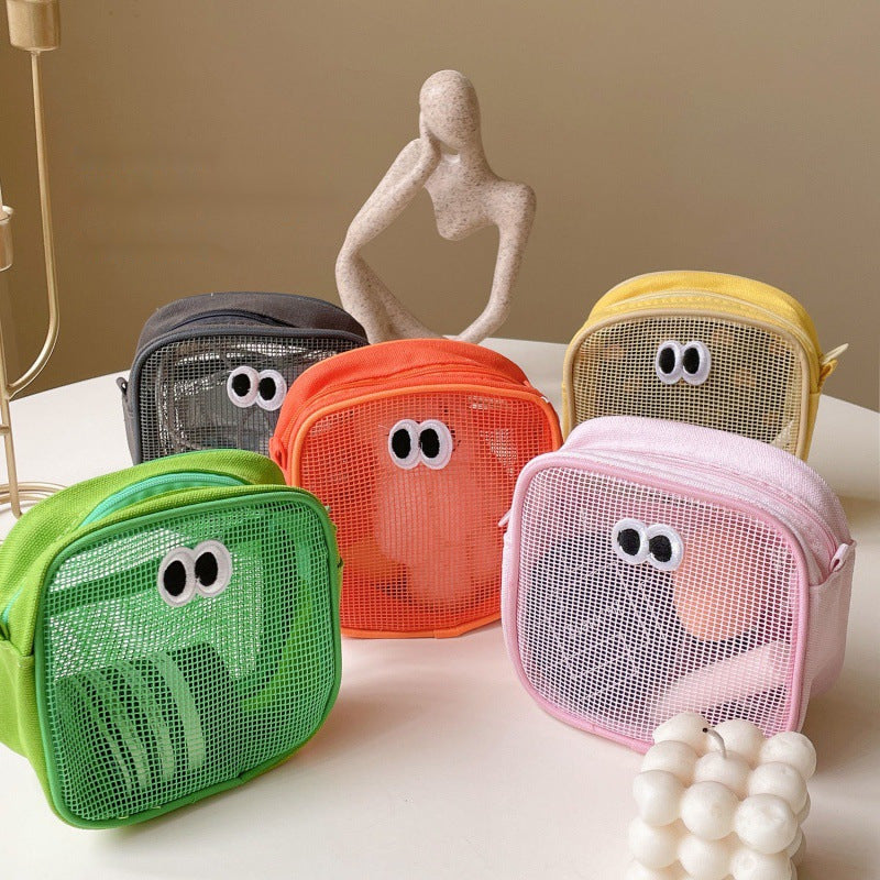 Cute Solid Color Mesh Make Up Bag DPB25A597