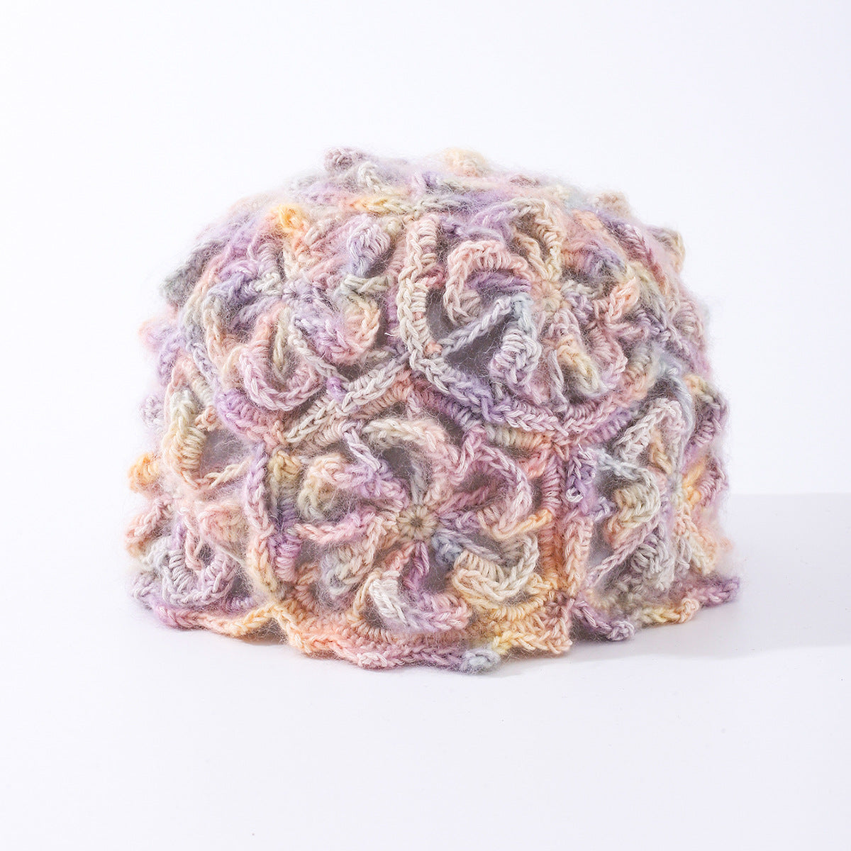Boho Handmade Crochet Flower Hollow Beanie Hat 8BK6HAT205T