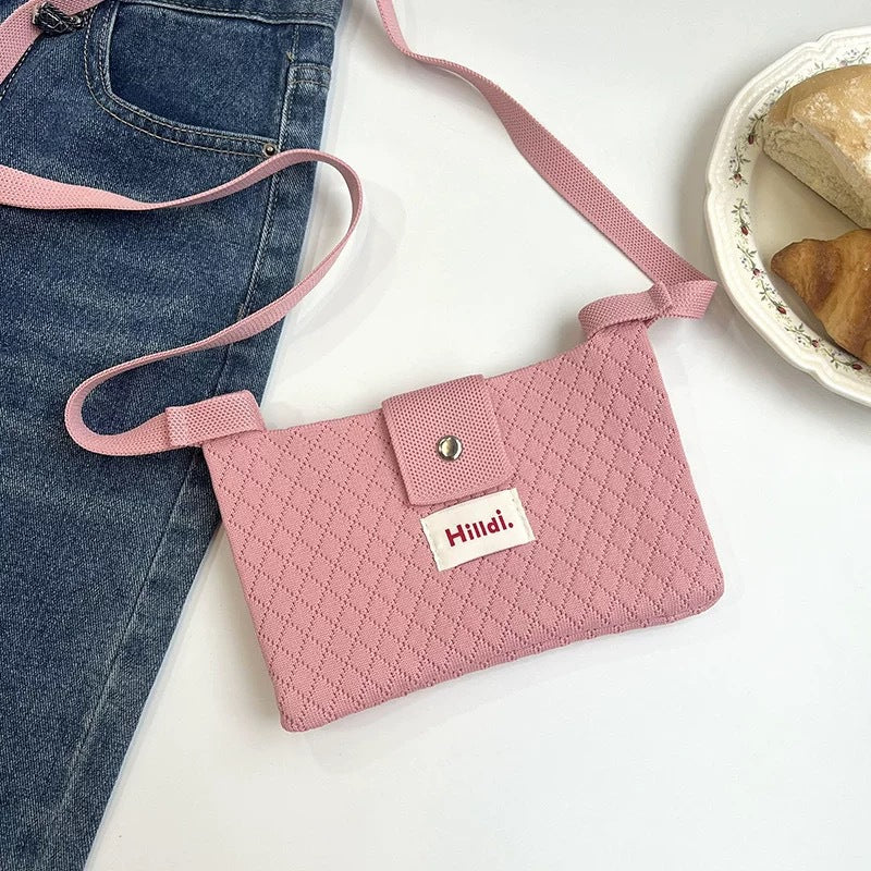 Simple Solid Color Knit Crossbody - DippedShop Wholesale - #3299