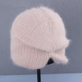 Rhinestone Solid Color Angora Knit Beanie 6W6HAT694