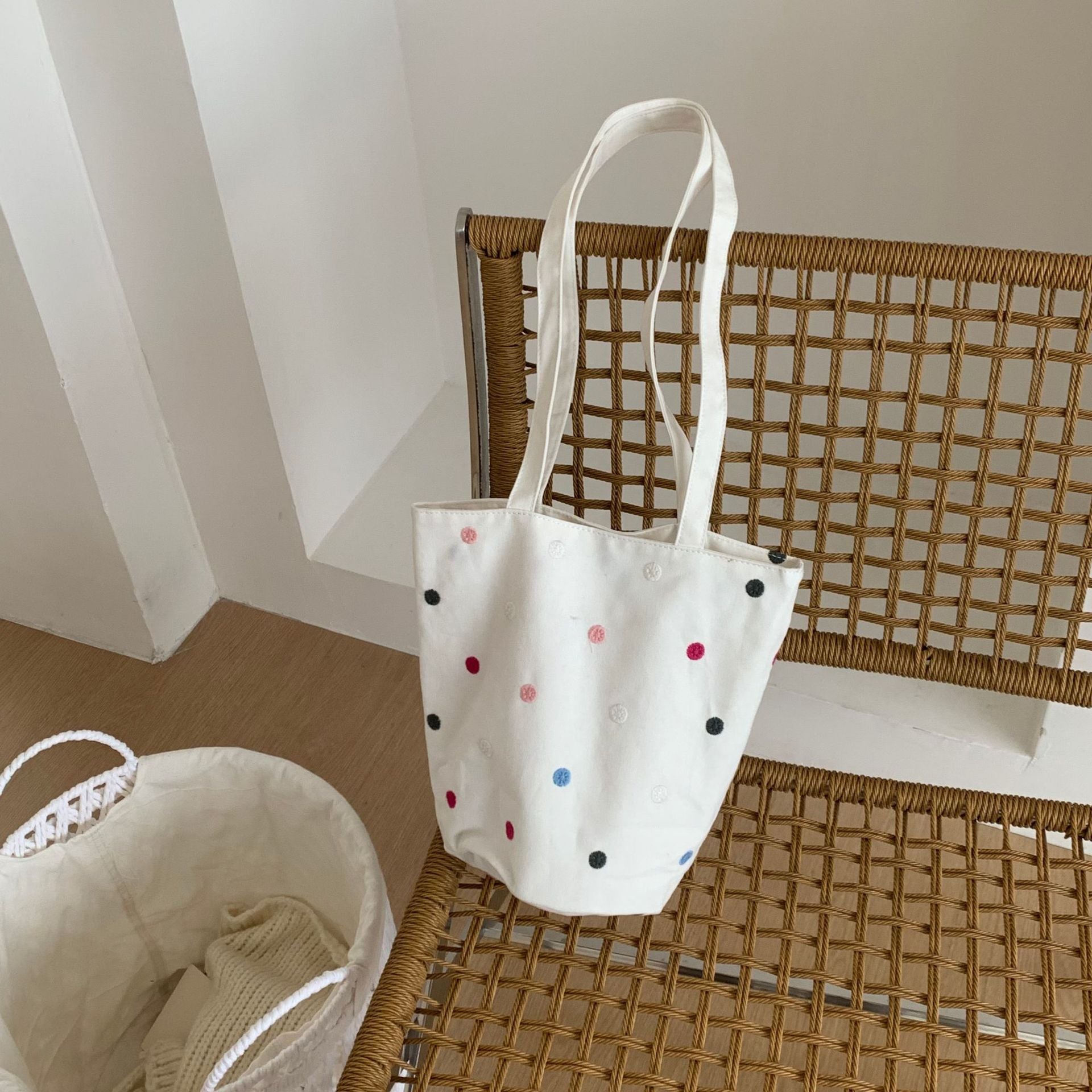 Chic Color Block Polka Dots Embroideries Shoulder Bags 6W10BBG1323