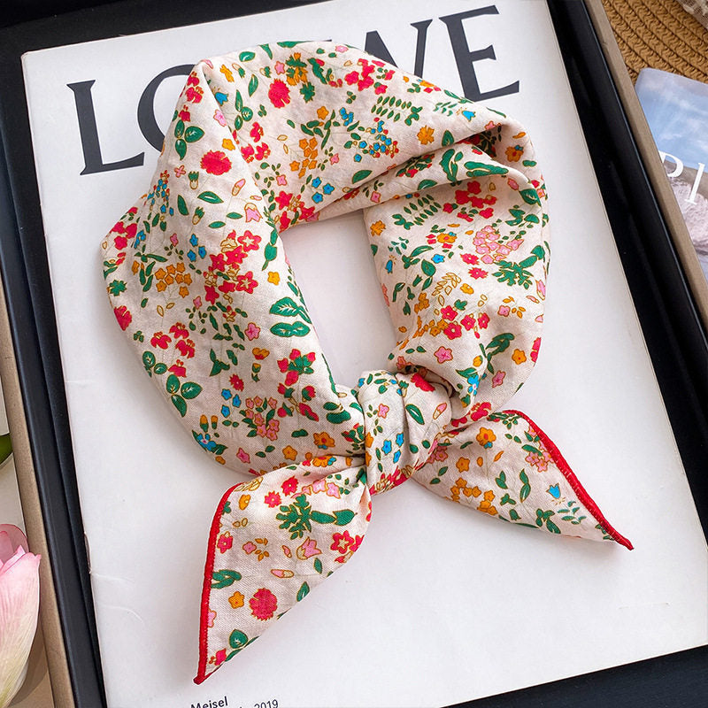 Sweet Floral Print Soft Silk Scarf 6W6NSI202