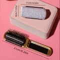 Mini Rhinestone Folding Hair Brush with Mirror 6C5CB163