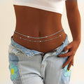 Fashion Round Beaded Double Layered Waist Chain 8ZA6JBC98T