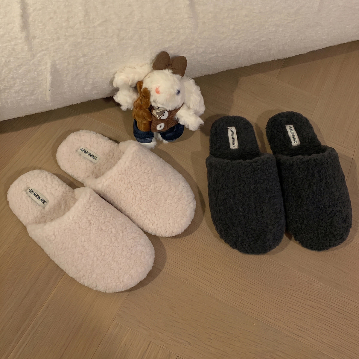 Casual Fuzzy Plush Warm Non-Slip Indoor Slippers 6W8FSP233